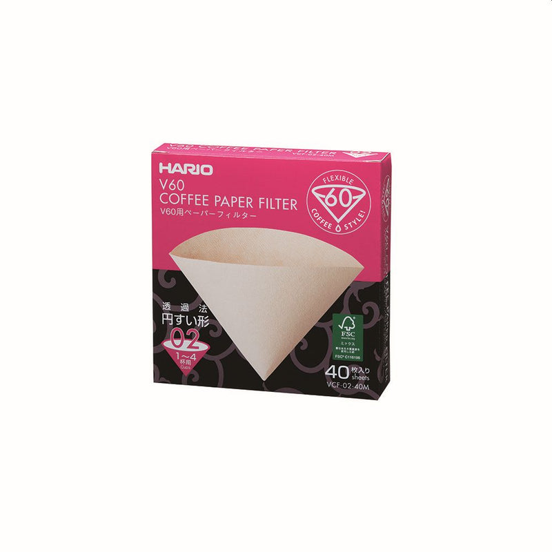 V60 Paper Filter 02 Dripper White 40 Sheets